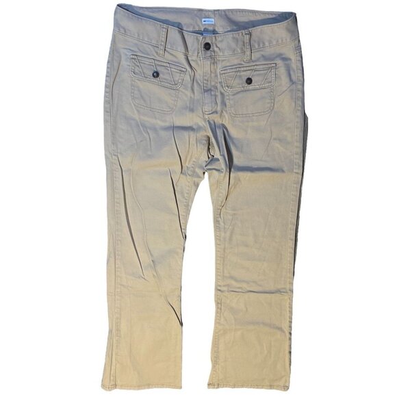 Gap Outlet Front Flap Pocket Stretch Khaki Flare Pants Size 8 - Picture 1 of 6